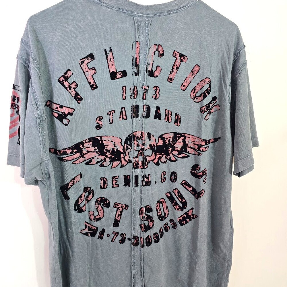 Affliction 2XL Graphic Tee “Lost Souls” Skull Wings Biker Grunge MMA Style - Picture 9 of 9